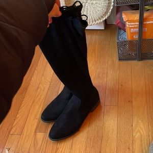 Suede knee high boots